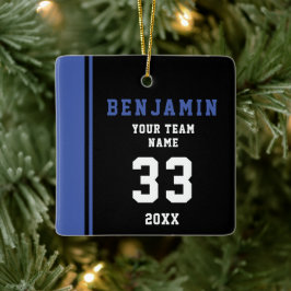 Ornamento De Cerâmica Nome do Jogador Azul Número Equipe de Esportes Kid