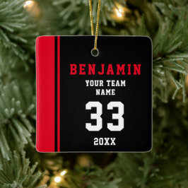 Ornamento De Cerâmica Nome do Jogador Vermelho Número da Equipe de Espor