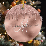 Ornamento De Cerâmica Nome do Script Escrito à Mão de Dissipadores de Gl<br><div class="desc">Este design pode ser personalizado na área fornecida pela alteração da foto e/ou do texto. Ou pode ser personalizado escolhendo o clique para personalizar outra opção e excluir ou alterar a cor do plano de fundo, adicionar texto, alterar a cor ou o estilo do texto ou excluir o texto de...</div>