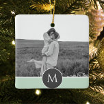 Ornamento De Cerâmica Nome e Foto Personalizados da Casa Pastel Minimali<br><div class="desc">Nome e Foto Personalizados da Casa Pastel Minimalista</div>