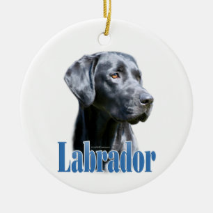 Ornamento De Cerâmica Nome Labrador (preto)