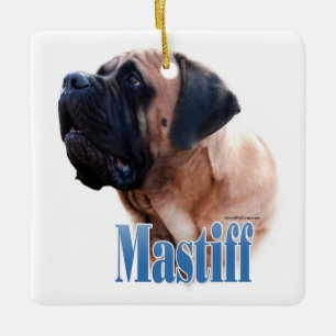 Ornamento De Cerâmica Nome Mastiff (damasco)