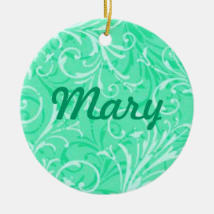 Ornamento De Cerâmica Nome Ornamental Mint Green Ornamental Ornament