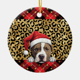 Ornamento De Cerâmica Nome Personalizado Americano Staffordshire Terrier