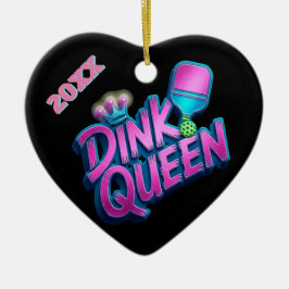 Ornamento De Cerâmica Nome Personalizado Ano Dink Rainha Pickleball