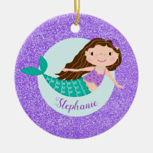 Nome Personalizado da Glitter Roxo da Sereia