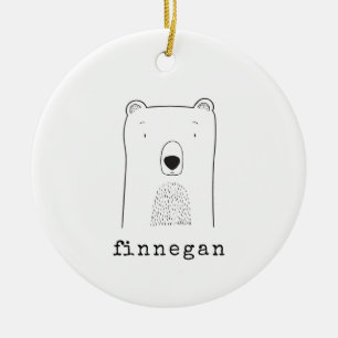 Ornamento De Cerâmica Nome Personalizado da Ilustração Simples de Linh