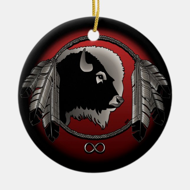 Ornamento De Cerâmica Nome Personalizado das Primeiras Nações do Metis (Frente)