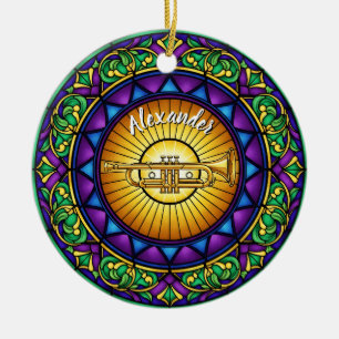 Ornamento De Cerâmica Nome Personalizado de Trompete de Vidro Armazenado