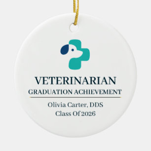 Ornamento De Cerâmica Nome Personalizado de Veterinário Desde Ano