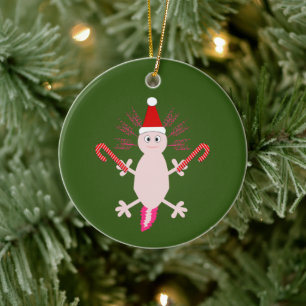 Ornamento De Cerâmica Nome Personalizado do Axolotl de Natal Bastante