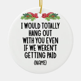 Ornamento De Cerâmica Nome Personalizado do Melhor Amigo do Coworker