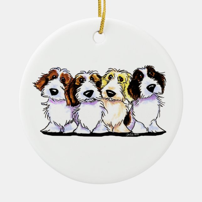 Ornamento De Cerâmica Nome Personalizado do Pet Pals PBGV (Frente)