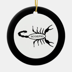 Ornamento De Cerâmica Nome Personalizado do Sinal de Estrela do Scorpio