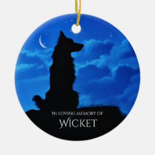 Ornamento De Cerâmica Nome Personalizado do Tipo de Collie do Limite do