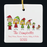 Ornamento De Cerâmica Nome Personalizado Família e Pet Christmas Cerâmic<br><div class="desc">Enfeites de natal personalizados fazem presentes de excelente para todos na sua lista de natais. Sua família vai adorar este enfeites de natal de família personalizado fofo com seu amigo peludo favorito. Este ornamento está disponível em uma variedade de diferentes opções para pais, mães, crianças e animais de estimação. Visite...</div>