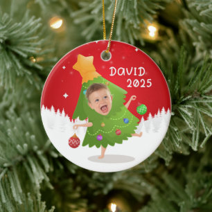 Ornamento De Cerâmica Nome personalizado + mensagem de foto para mim - E