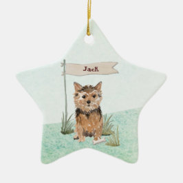 Ornamento De Cerâmica Nome Personalizado Norfolk Terrier Pet Dog