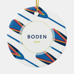 Ornamento De Cerâmica Nome Personalizado Oars Natal Moderno