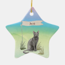 Nome Personalizado Pet de Gato Russo Azul
