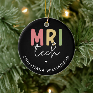 Ornamento De Cerâmica Nome personalizado técnico MRI   Presentes Tecnoló
