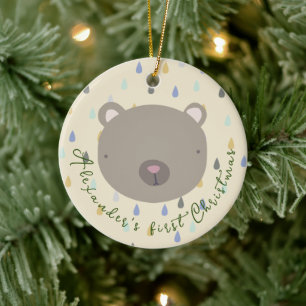 Ornamento De Cerâmica Nome Personalizável - Fim de Natal