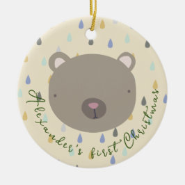 Ornamento De Cerâmica Nome Personalizável - Fim de Natal