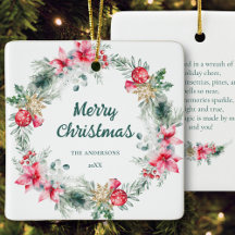 Nome Poinsettia Vermelha Coroa de Natal Poesia de 