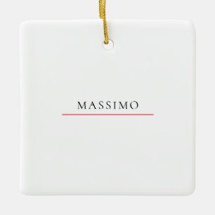 Ornamento De Cerâmica Nome Próprio Decorativo Chic Simples Preto Branco