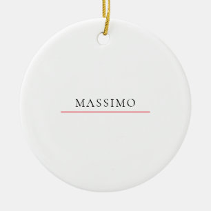 Ornamento De Cerâmica Nome Próprio Decorativo Chic Simples Preto Branco