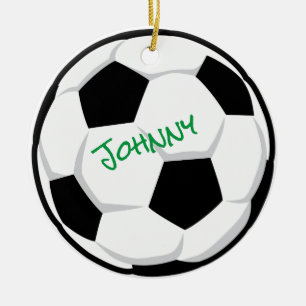 Ornamento De Cerâmica NOMES DE BOLA DE Futebol EQUIPE ANO Personalizado