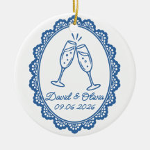 Nomes e Data do Brinde de Champanhe de Casamento