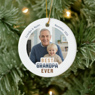 Ornamento De Cerâmica Nomes Personalizados Foto Melhor Avô de Todos os T