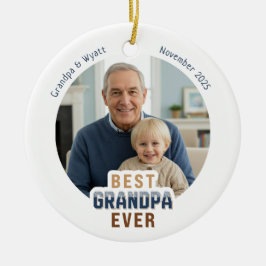 Ornamento De Cerâmica Nomes Personalizados Foto Melhor Avô de Todos os T