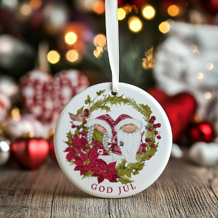 Ornamento De Cerâmica Nórdico Gnomo Deus Jule Natal norueguês