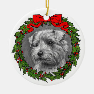 Ornamento De Cerâmica Norfolk Terrier Art de Glenda S. Harlan