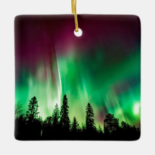 Ornamento De Cerâmica Nortes Aurora borealis (Frente)
