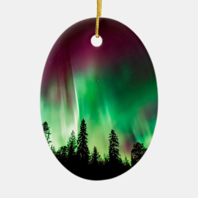 Ornamento De Cerâmica Nortes Aurora borealis (Frente)