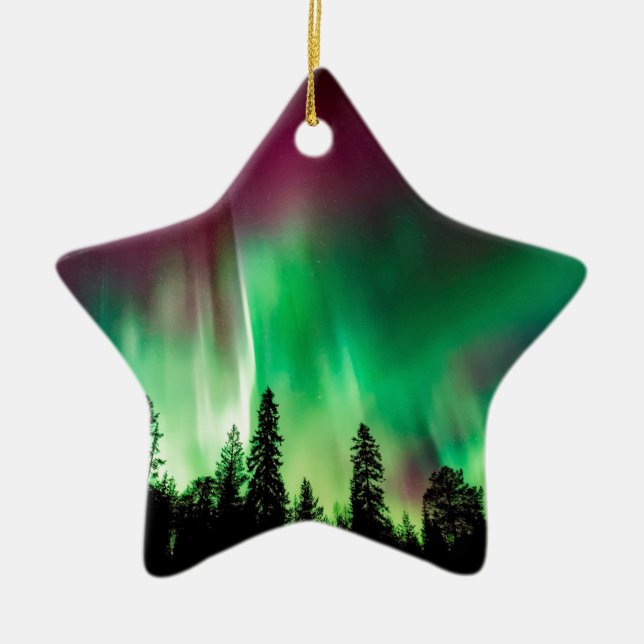 Ornamento De Cerâmica Nortes Aurora borealis (Frente)
