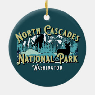 ORNAMENTO DE CERÂMICA NORTH CASCADES NATIONAL PARK HOLIDAY KEEPSAKE