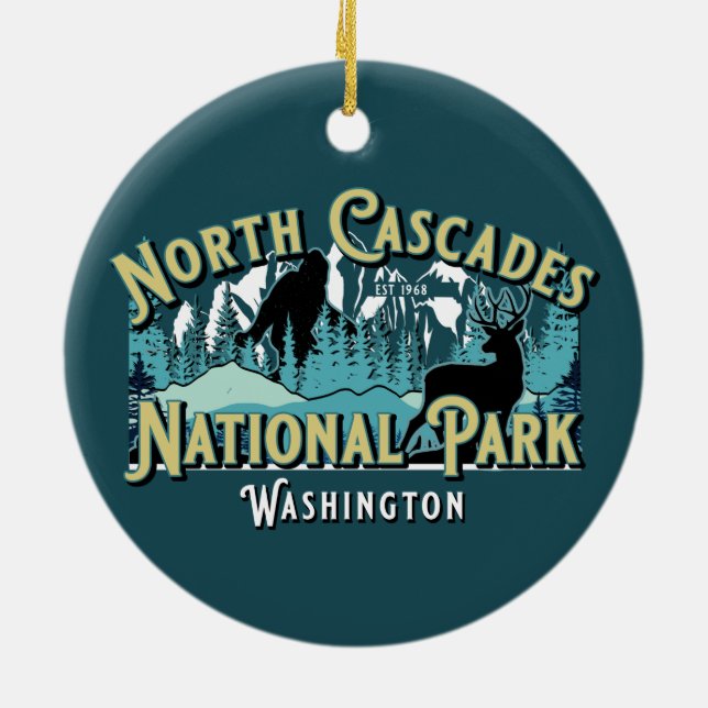 ORNAMENTO DE CERÂMICA NORTH CASCADES NATIONAL PARK HOLIDAY KEEPSAKE (Traseira)
