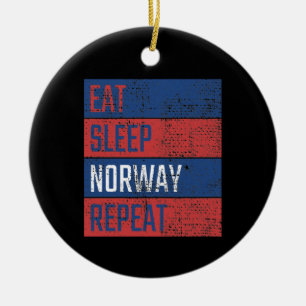 Ornamento De Cerâmica Noruega - Coma Durma Noruega Repita