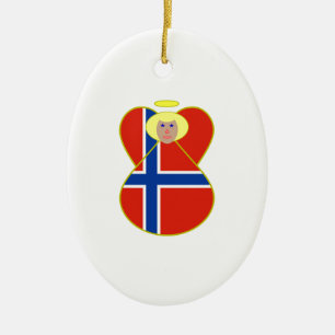 Ornamento De Cerâmica Noruega e Bandeira da Noruega