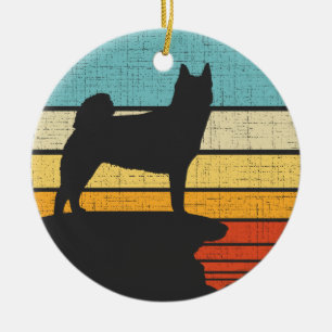 Ornamento De Cerâmica Norueguês Buhund Retro Vintage Dog Puppy Proprietá