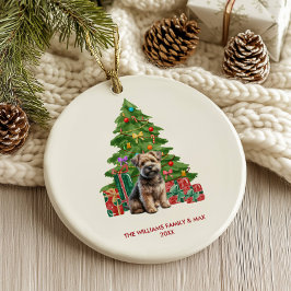 Ornamento De Cerâmica Norwich Terrier Cão Natal Personalizado
