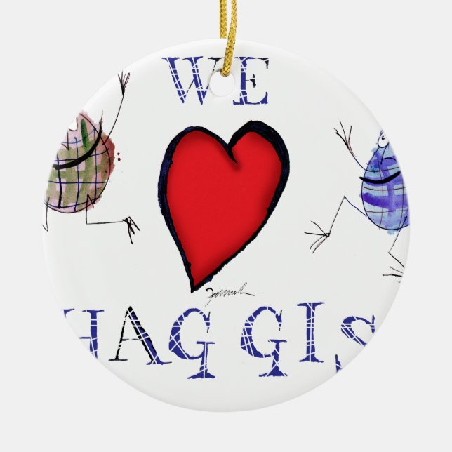 Ornamento De Cerâmica nós amamos haggis (Frente)