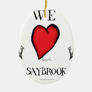 Ornamento De Cerâmica nós amamos o saybrook velho connecticut