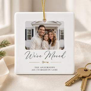 Ornamento De Cerâmica Nós nos Mudamos Foto Personalizada da Família na N
