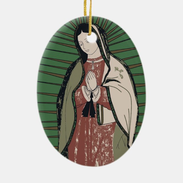 Ornamento De Cerâmica nossa dama de guadalupe (Verso)