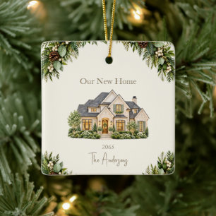 Ornamento De Cerâmica Nossa Nova Casa Casa Personalizada Foto Família Na